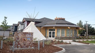 indigenous home with tee-pee in the front